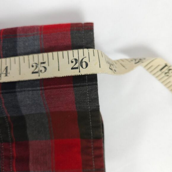 J. Crew Mens XL Red Gray Slim Fit Plaid Long Sleeve Button Down Button Up Shirt - Picture 7 of 9